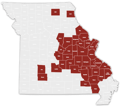 Map of Missouri Counties
